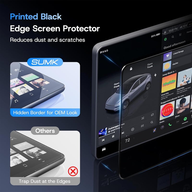 SUMK for Tesla Model Y/3 Standard Front Screen Protector Accessories, [Anti-Glare & Anti-Fingerprint] 9H Touchscreen Protector for Tesla Model Y Juniper & Model 3 Highland Front Screen Protector [Matte] - 1pcs - Image 3